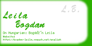 leila bogdan business card